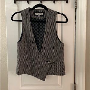 Asymmetrical tweed vest